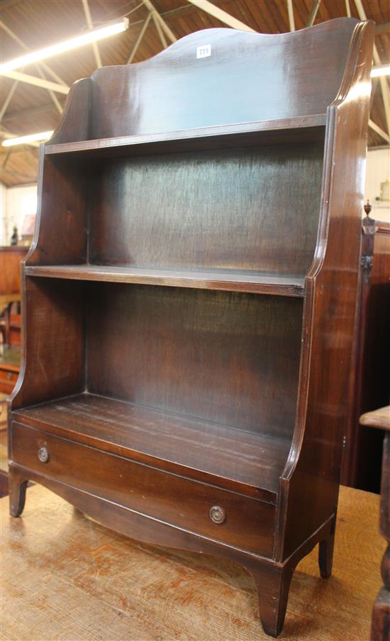 Small mahogany waterfall bookcase